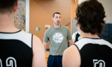 Basketball coach teaches campers